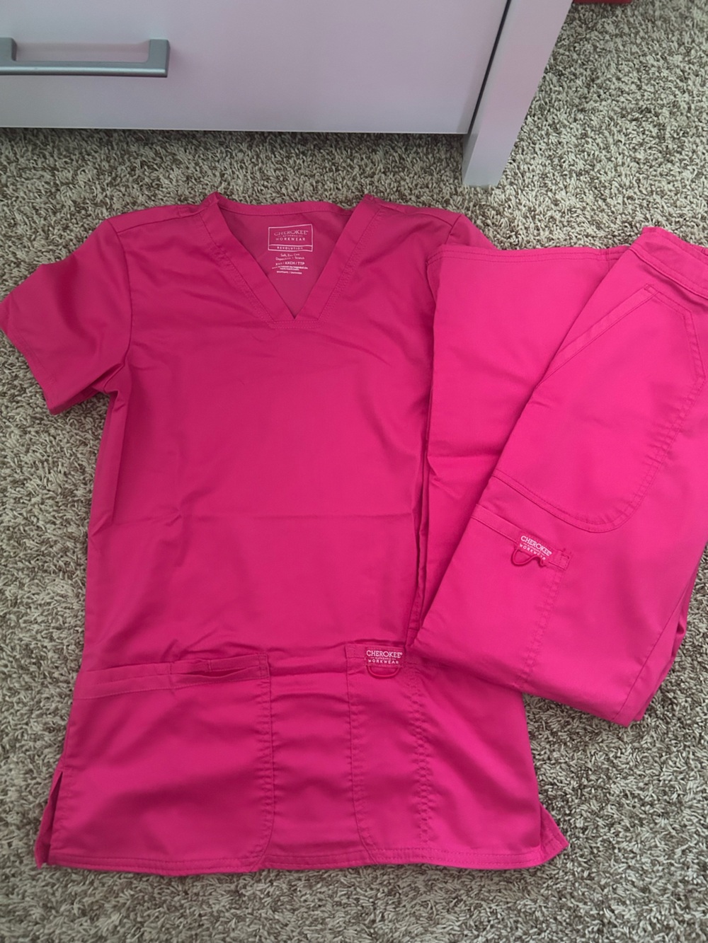 Cherokee hot pink scrub set